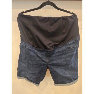 Isabel Maternity Bermuda Jean Shorts With Over-The-Belly Panel Size 18
